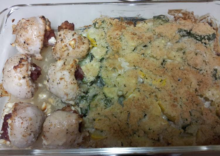 Recipe of Super Quick Homemade Feta and bacon stuffed chicken