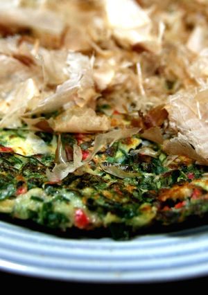 A picture of Yummy! Leek Okonomiyaki.