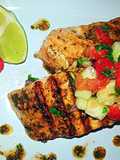 Mojito Lime grilled Salmon & Strawberry Pineapple Pico`