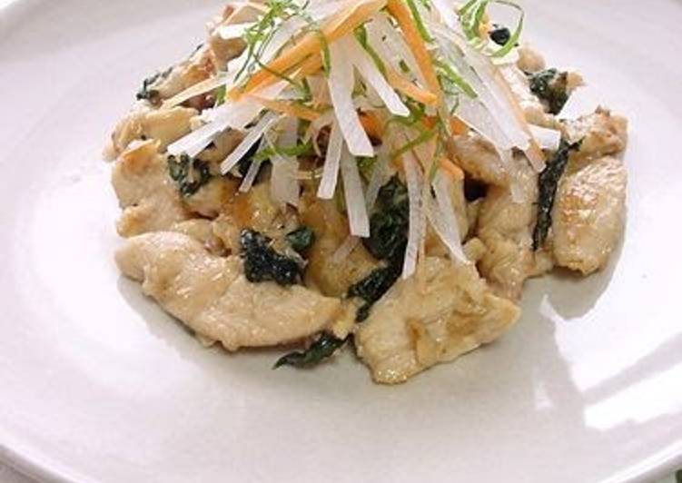Simple Way to Prepare Award-winning Stir-Fried Chicken Breast with Shiso Leaves
