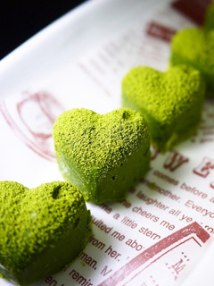A picture of Easy Matcha Chocolate Truffles in the Microwave.