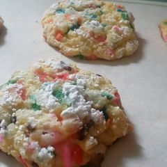 A picture of Gooey butter cake confetti cookies!.