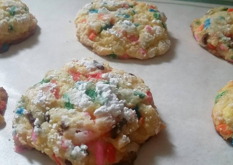 Step-by-Step Guide to Prepare Any-night-of-the-week Gooey butter cake confetti cookies!