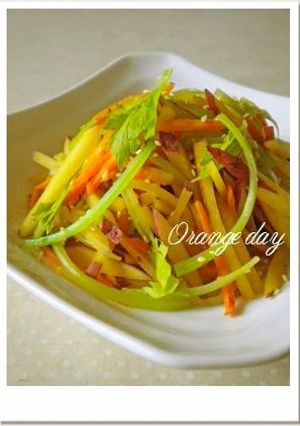 A picture of Sweet Potato and Celery Salt and Butter Flavored Kinpira.