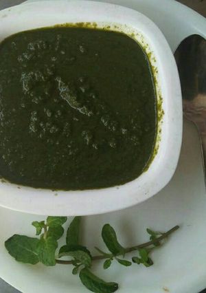 A picture of Pudine ki chutney.