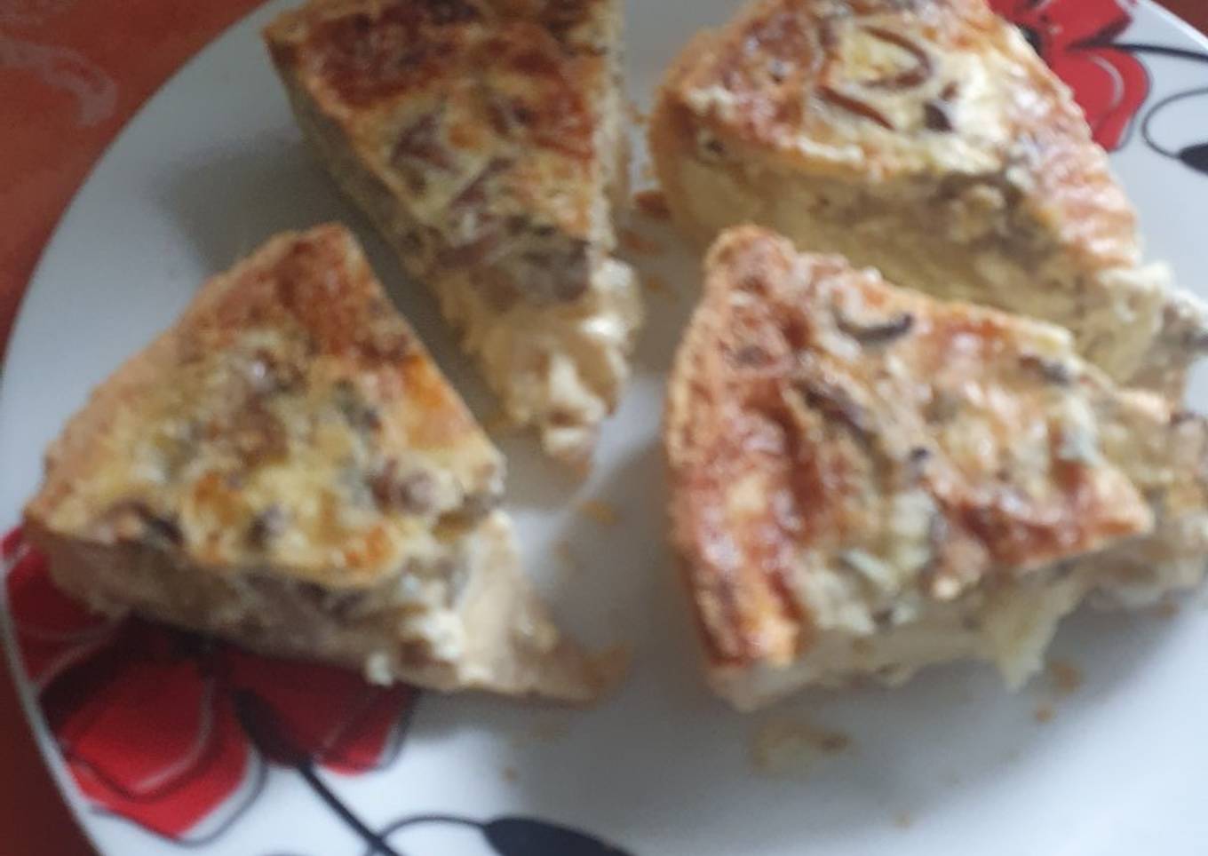 Stilton Onion and Mushroom Quiche