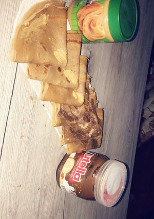 صورة لوصفة كريب مدهون بنوتيلا وزبدة الكاوكاو