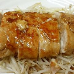 A picture of Layered Pork "Steak" with Cheese using Thinly Sliced Pork Offcuts.