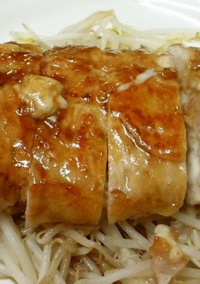 A picture of Layered Pork "Steak" with Cheese using Thinly Sliced Pork Offcuts.