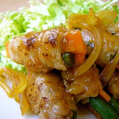 A picture of Great for Bentos too! Vegetable and Pork Rolls Marinated in Nanban Sauce.