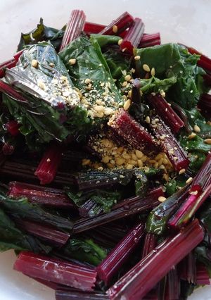 A picture of Namul Made with Beet Greens.