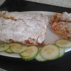 A picture of My Roly Poly Tuna Sweetcorn Pizza 😀😉.