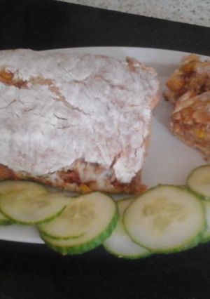 A picture of My Roly Poly Tuna Sweetcorn Pizza 😀😉.