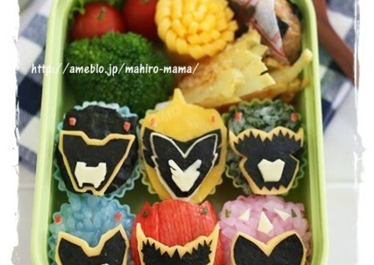 Recipe of Homemade Charaben All 6 Heroes from Zyuden Sentai Kyoryuger