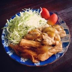 A picture of Ginger Pork with Plenty of Onions.