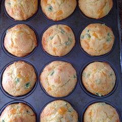 A picture of Jalapeno Cheddar Cornbread Muffins.