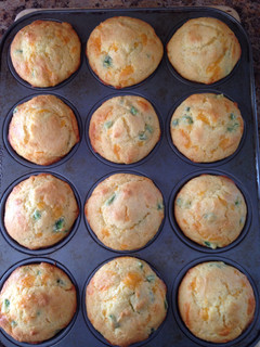 A picture of Jalapeno Cheddar Cornbread Muffins.