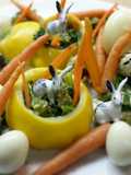 Arugula spicy salad with baby carrot and eggs