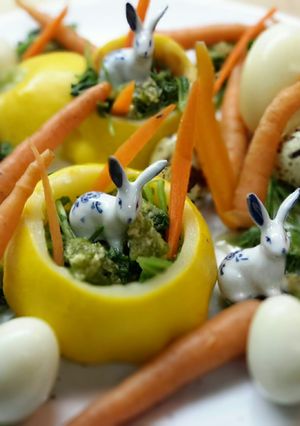 A picture of Arugula spicy salad with baby carrot and eggs.
