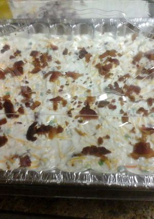 A picture of layered salad.