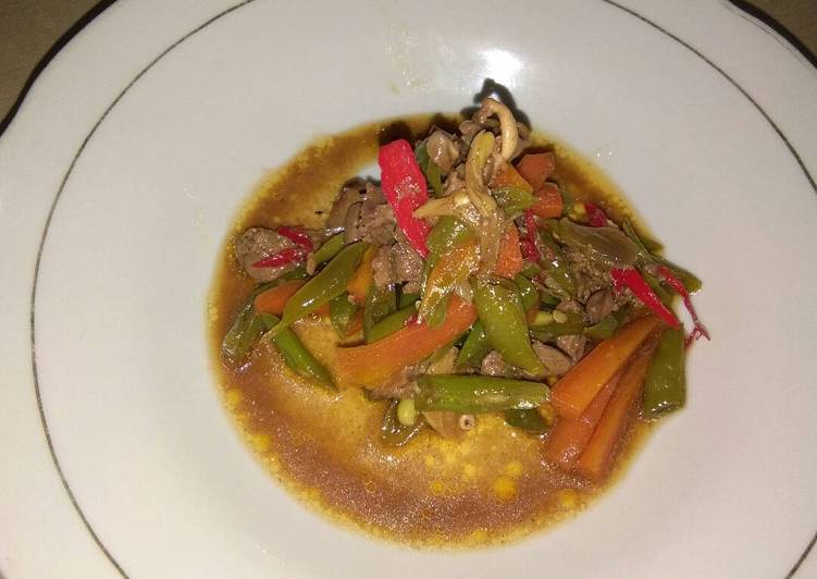 Cara mengolah Tumis buncis wortel ati &amp; rempelo yang Enak