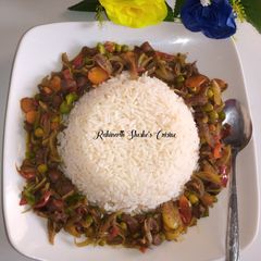 A picture of White Rice with kidney Sauce😋😋😍.