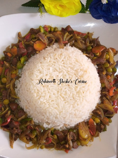 A picture of White Rice with kidney Sauce😋😋😍.