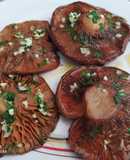 Rovellons al horno riquísimos. Receta también de mi amiga Roser