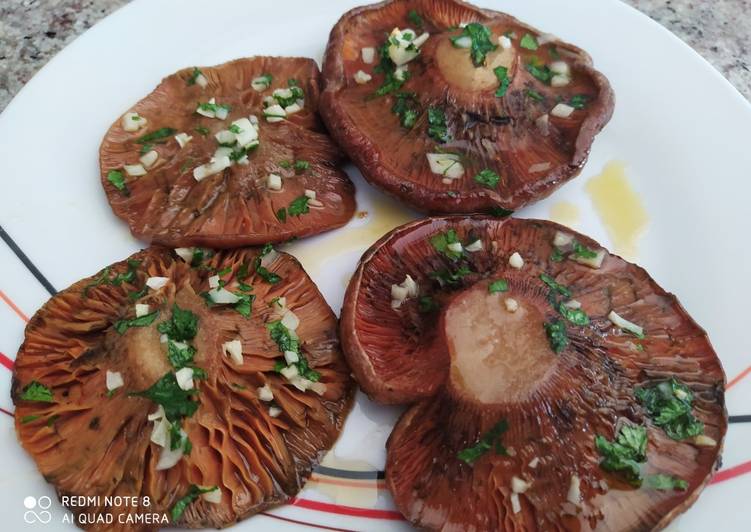 Rovellons al horno riquísimos. Receta también de mi amiga Roser