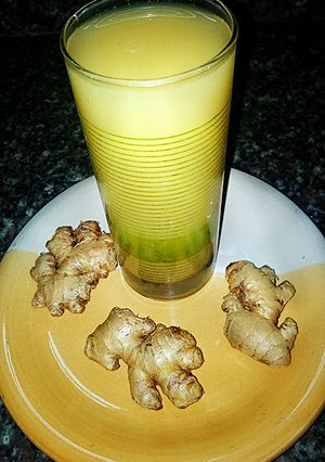 A picture of Ginger and pineapple juice.
