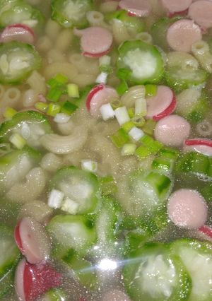 Foto resep Sup Oyong Makaroni Sosis