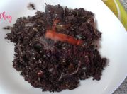 Una foto de morcilla de cebolla