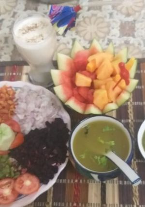 A picture of Moong dal with salad.