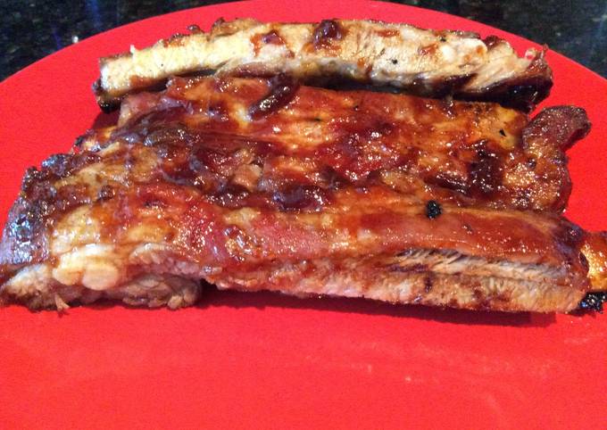 Recipe of Award-winning Oven Baked Pork Ribs with BBQ Sauce (Meat that comes off the bone)