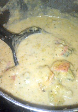 A picture of Broccoli cheesy porky soup (keto).