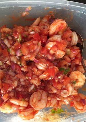 Una foto de Ceviche de camarones