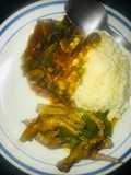 Cream samp &chicken feet with veggies