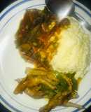 Cream samp &chicken feet with veggies