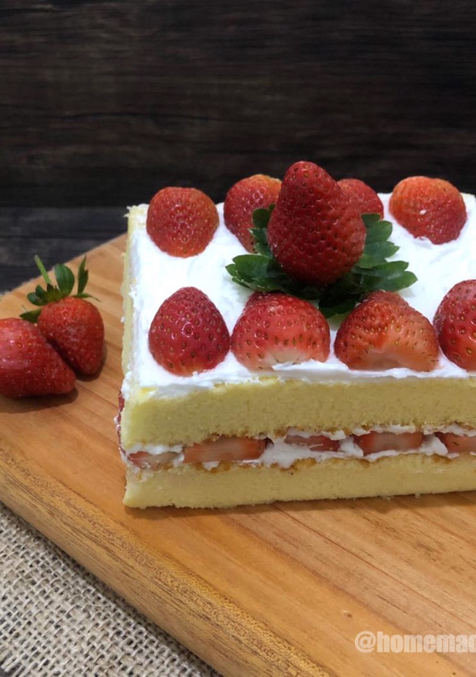 Foto resep Strawberry shortcake ogura #homemadebylita