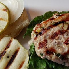 A picture of Grilled Pork And Apple Burgers.