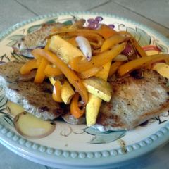 A picture of Sashas summer pork and veggies.