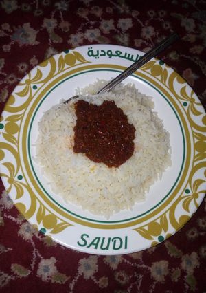 A picture of Rice and Stew.
