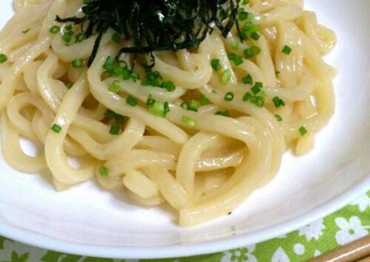 Steps to Prepare Homemade Easy Microwave Lunch: Yuzu Pepper Butter Udon Noodles