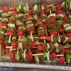 A picture of Beef skewers.
