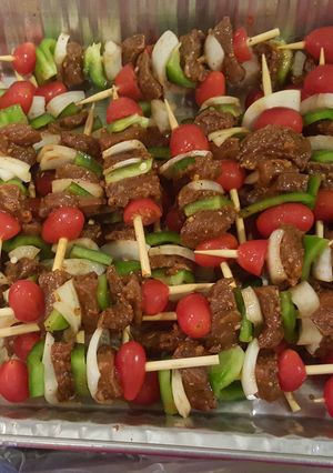 A picture of Beef skewers.