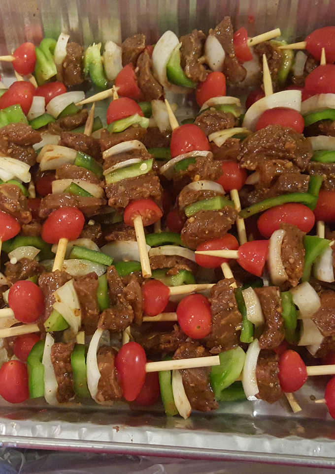 A picture of Beef skewers.