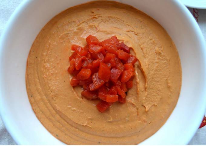Easiest Way to Prepare Super Quick Homemade Roasted Red Pepper Hummus
