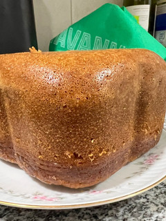 Una foto de Budín de manzanas con panificadora