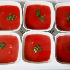 A picture of Tomato beetroot and carrot soup.