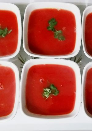 A picture of Tomato beetroot and carrot soup.